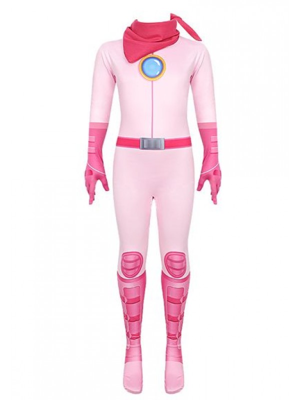 Simil Peach Costume Carnevale Bambina Vestito Tuta Principessa Cosplay PEACH04